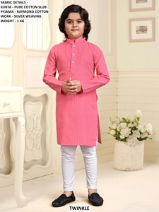 Ensemble Kurta Traditionnel Bandhani Little Maharaja en Coton Doux à Séchage Rapide pour Garçons, Longueur Ras du Sol, Idéal Mariages et Fêtes de Diwali, Toutes Saisons - Product Image 4