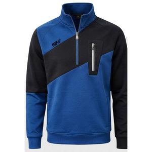 Sweat-shirt d'hiver athlétique pour homme à col zippé, en polaire brossée, coupe-vent, séchage rapide, manches longues, poche poitrine zippée, logo personnalisé - Product Image 1