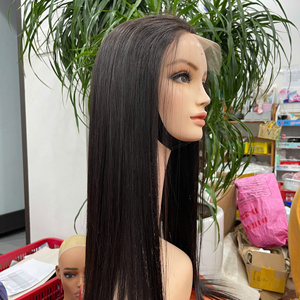 Prix de gros Perruque vietnamienne en cheveux lisses naturels, avec closure en dentelle HD 5x5 et raie au milieu - Product Image 2