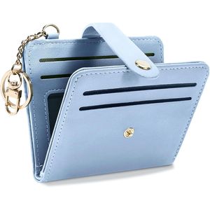 Cartera de Cuero con Bloqueo RFID para Mujer, Monedero con Cierre, Ventana para Identificación y Tarjetero, Pequeña y Práctica - Product Image 1