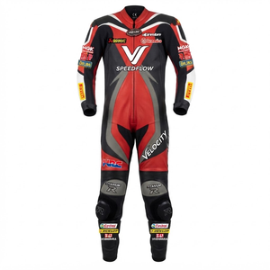 Combinaison de course Zonda Premium pour homme, 1 pièce, en cuir de vache véritable/cuir de kangourou, style MotoCP, combinaison de course sur circuit, niveau de protection 2 - Product Image 1