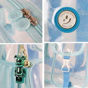 For Transparent Unisex Fashion Day <b>Backpack</b> Solar Panel Waterproof Large Capacity Multiple Pockets Zipper Closure 15 Inches - Product Image 5