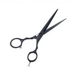 Ciseaux de barbier professionnels en acier inoxydable de 6 pouces, revêtement poudré noir, pour la coupe de cheveux longs en salon - Product Image 6