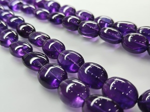 Nouveaux arrivages : perles d'améthyste africaine, pépites lisses/formes ovales, pierres précieuses violettes 100% naturelles pour la création de bijoux sur mesure - Product Image 2