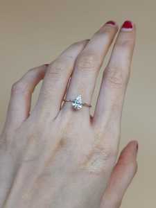 Anillo de Diamante Cultivado en Laboratorio de 1 Quilate en Oro de 14K para Mujer |   Anillo de Compromiso y Boda de Lujo |   Elegante Joyería Nupcial - Product Image 2