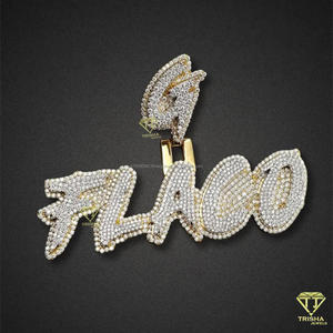 จี้ชื่อแบบกำหนดเอง "Flaco" ประดับเพชรโมอิสซาไนต์ สร้อยคอฮิปฮอปชุบทอง เครื่องประดับวิบวับ ของขวัญ - Product Image 5