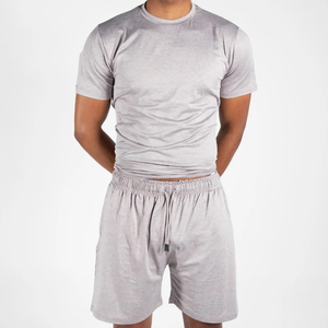Custom Summer New <b>Men</b> Casual Shorts <b>Sets</b> Short Sleeve T Shirt Shorts Solid Tracksuit <b>Set</b> <b>Men's</b> Brand Clothing <b>2</b> <b>Pieces</b> <b>Sets</b> - Product Image 4