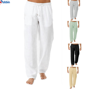 Top Trending Men's Simple Fashion Solid Color Casual Cotton Linen <b>Trousers</b> Low Moq Custom Own Logo Design Lightweight Pants - Product Image 6