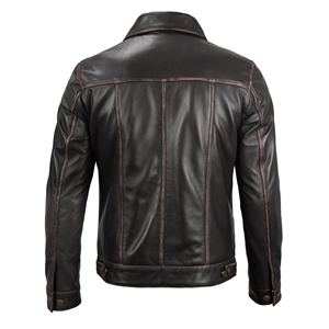Men's Black PU <b>Leather</b> Casual <b>Jacket</b> Moto Biker Style Stand Collar Zipper Closure Regular Fit Winter Windproof Breathable - Product Image 3