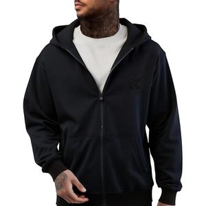 Conjunto de Sudadera con Capucha y Cremallera de Algodón de Alta Calidad con Logotipo Bordado para Hombre, Talla Grande, Estilo Casual, y Sudadera de Forro Polar Tipo Polo Unisex - Product Image 1