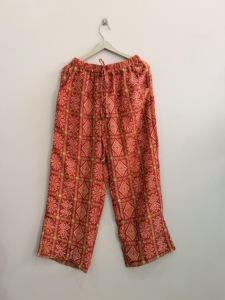 Boho Vintage <b>Silk</b> Straight Pants Hippie Style Eco-Friendly Breathable <b>Trouser</b> for <b>Women</b> - Product Image 5