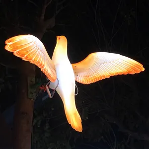 White yellow abs shell and peace day celebrations holiday lighting Butterfly garden eid xmas decorations outdoor bird of peace