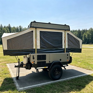 <span class=keywords><strong>Caravane</strong></span> légère Pop-Top avec toit relevable, tente en <span class=keywords><strong>toile</strong></span> souple et suspension indépendante pour les voyages en camping - Product Image 2