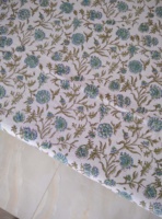 Nappe rectangulaire moderne personnalisée en coton pur, motif floral, impression indienne, faite à la main, style Balajee, pour la maison et l'extérieur