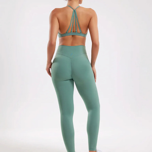 Conjunto de Yoga Elástico en 4 Direcciones, Sin Costuras, de Primera Calidad, Hecho a Medida, para Mujer, Cintura Alta, Ropa Deportiva para Gimnasio, Precio al por Mayor RTS, AS-YS-31 - Product Image 6