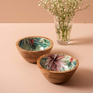 Bol à fruits en bois design sur pied surélevé, décoratif, pour table à manger, centre de table de cuisine, décoration intérieure et idéal pour offrir - Product Image 4