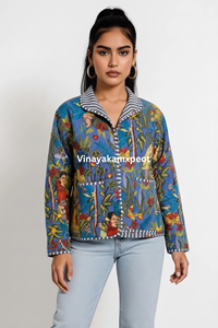 2026 Hot Selling Unique Bohemian Embroidery Cotton Jacket Reversible <b>Quilted</b> Eco-Friendly Soft Breathable Outerwear for Women - Product Image 3