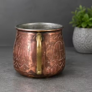 Handcrafted Copper Moscow Mule <b>Mug</b> Hammered Finish With Handle <b>Large</b> Capacity Vintage Style Drinkware For Home Use - Product Image 5