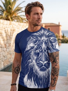 เสื้อยืดพิมพ์ลายกราฟิกพรีเมียมผู้ชาย ทรงโอเวอร์ไซส์ แขนสั้น ดีไซน์โดดเด่น ทรงหลวม แฟชั่นทันสมัย สไตล์สตรีทแวร์ - Product Image 4