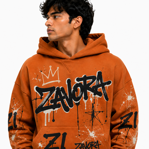 Ensemble de survêtement tendance pour homme, pantalon baggy et sweat à capuche oversize imprimé, 2 pièces, 100% coton molletonné, motif graffiti intégral, fabrication sur mesure - Product Image 3