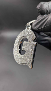 Lab Grown Diamond <b>Initial</b> Letter G Pendant <b>Necklace</b> Iced Out Alphabet Charm Hip Hop Luxury Unisex Jewelry Gift Accessory - Product Image 2