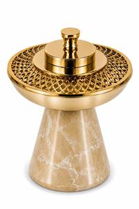 Brûleur d'encens Bakhoor artisanal écologique, base en résine, dessus en acier inoxydable, moderne, arabe, indien, aromatique - Product Image 4