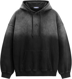 Sweat-shirt à capuche vintage délavé pour homme, en molleton tricoté avec poche, style streetwear décontracté - Product Image 1