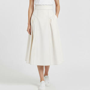 Falda vaquera de cintura alta vintage para mujer, de alta calidad y bajo MOQ, con diseño de bolsillos, estilo moderno. - Product Image 1