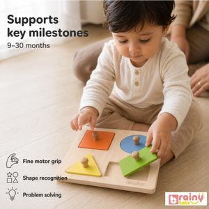Makou Wooden <b>Shape</b> <b>Sorter</b> <b>Toy</b> With Colorful Geometric Pieces For Toddlers Eco-Friendly Educational Plaything - Product Image 4
