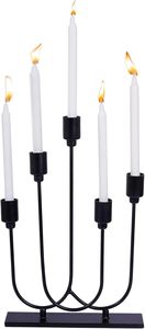 Fireplace Candelabra Black Metal Taper Candle Holders Candlesticks Set 5 Arm Iron Candle Holder for Party Decorations - Product Image 5