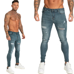 Jean personnalisé avec poche latérale zippée, jean homme, nouvelle mode 2020, coupe slim, design uni, jean skinny déchiré - Product Image 6