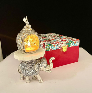 Exquisite Handmade Metal <b>Elephant</b> Candle Holder With <b>Decorative</b> Lantern For Chinese New Year Luxury Gift - Product Image 1