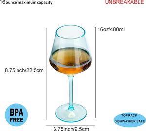 <span class=keywords><strong>Verres</strong></span> <span class=keywords><strong>à</strong></span> vin incassables en Tritan 16oz, gobelets <span class=keywords><strong>à</strong></span> vin rouge transparents résistants aux chocs, sans BPA, réutilisables <span class=keywords><strong>pour</strong></span> les fêtes en extérieur - Product Image 3