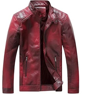 Vintage Washed Coated Custom <b>Zip</b>-<b>Up</b> Biker Leather <b>Jacket</b> with Stand Collar Hooded Windproof & Raincoat for Men - Product Image 2