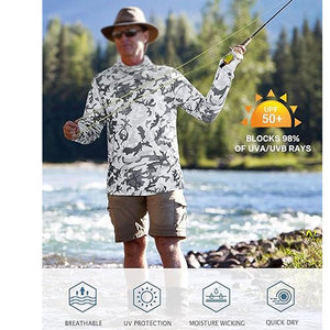 Sudaderas de Pesca Cómodas con Protección Solar UPF 50, Transpirables, Material de Mezcla Suave, Diseño Elegante, Alta Calidad - Product Image 6