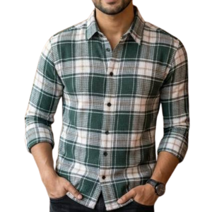 Chemises en flanelle de polyester pour hommes, séchage rapide, anti-boulochage, confortables, faible MOQ, fabricant OEM - Product Image 1