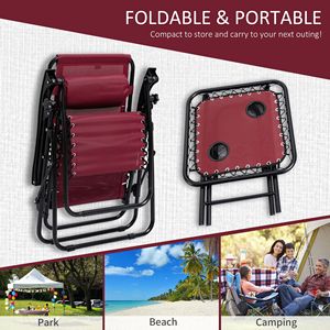Set di Mobili da Esterno Moderno in Alluminio a 3 Pezzi con Sedie Reclinabili Grigie e Tavolino Laterale per Bordo Piscina e Campeggio - Product Image 6