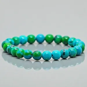 Synthetic Chrysocolla 8mm Smooth Round AA Grade Gemstone Beads <b>Stretch</b> <b>Bracelet</b> Fashion Jewelry Wholesale - Product Image 4