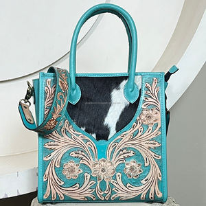 Nuevo Bolso Tote de Cuero Genuino Hecho a Mano, Elegante y Personalizado, de Alta Calidad para Mujer, con Asa de Pelo de Vaca, para Llevar al Hombro o Cruzado - Product Image 5