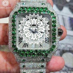 Reloj Mecánico de Lujo para Hombre Charm_Jewels con Diamantes, Caja de Acero Inoxidable, Esfera Verde Esmeralda de 40 mm, Analógico, Resistente al Agua 10 Bar - Product Image 5