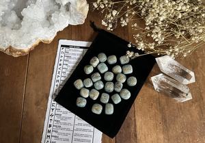Juego de Piedras Rúnicas de Aguamarina Natural, Hechas a Mano, Estilo Feng Shui, Grabadas, de Ágata Muntaha, Piedra Curativa de Cristal - Product Image 3
