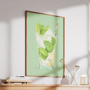 Summer Aperitif Canvas Prints Mojito Cocktail Illustration <b>Aesthetic</b> Beverage <b>Poster</b> Home Bar Decor - Product Image 2
