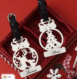 Canasta Navideña con Juego de 2 Etiquetas para Equipaje Navideñas - Product Image 1