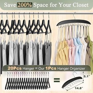 Lot de 2 cintres en bois pour soutiens-gorge avec 40 crochets en acier inoxydable, organisateur de placard pour suspendre les soutiens-gorge - Product Image 2