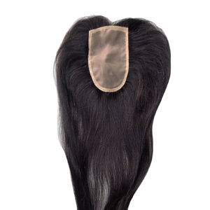 Topper de cheveux humains 2x5 en dentelle pour femmes - Cheveux indiens Remy naturels, ondulations Water Wave et Deep Wave Taz Hair BD - Product Image 5