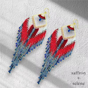 Pendientes de cuentas de diseño cultural de elección tradicional, pendientes de cuentas de color sólido, pendientes de cuentas personalizados de fábrica al por mayor - Product Image 1