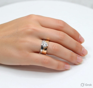 แหวนเพชรธรรมชาติ Djewels ทอง 14K แบบหนามเตย ทรงบริลเลียนต์ รับรองโดย IGI หรูหราสำหรับผู้หญิง ราคาขายส่ง - Product Image 4