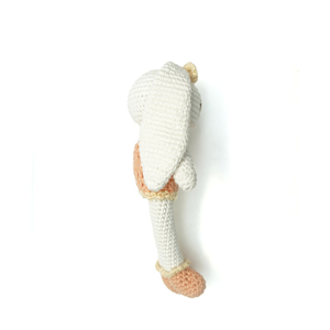 Peluche amigurumi lapin doux, fait main au crochet, en robe orange, pour bébé et tout-petit, fabriqué en Indonésie - Product Image 3