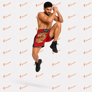 Pantalones Cortos de Muay Thai 100% Poliéster 170 GSM Satén Sublimado Ligeros Transpirables de Secado Rápido Antiencogimiento Unisex - Product Image 3