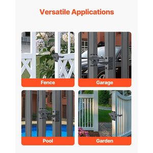 Loquet de portail métallique automatique à levier par gravité robuste, autobloquant avec plusieurs trous de verrouillage, finition mate thermolaquée, pour portes et fenêtres - Product Image 6